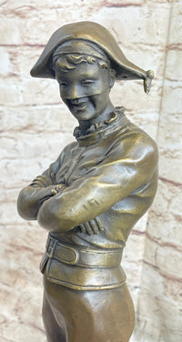 Rene de Saint-Marceaux Harlequin Jester Joker Bronze Sculpture