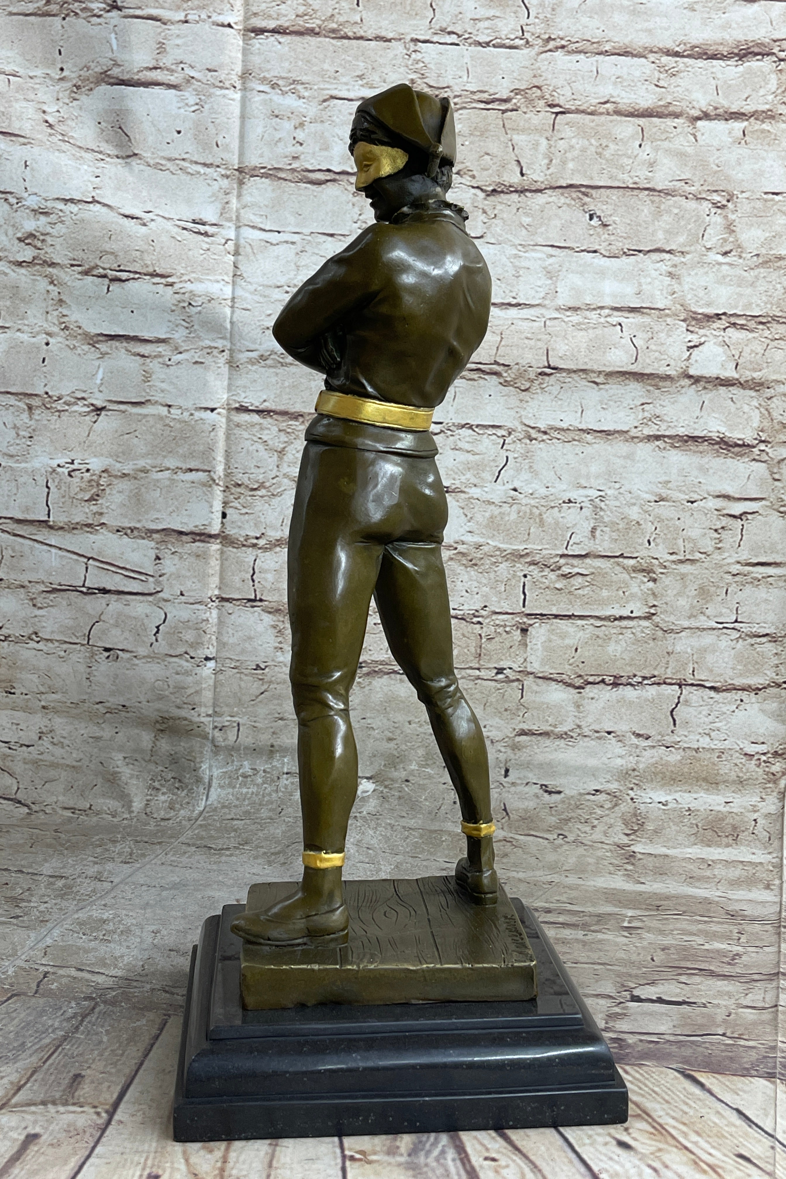Harlequin Pantomime Bronze Figure by Rene de Saint-Marceaux 17" x 7"