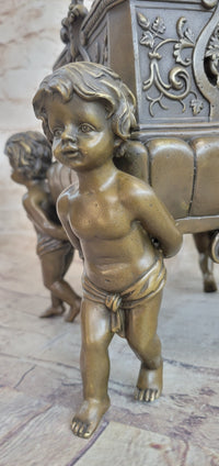 Cherubim Boys Bronze Vase Planter by Gustave-Joseph Cheret