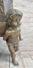Cherubim Boys Bronze Vase Planter by Gustave-Joseph Cheret