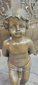 Cherubim Boys Bronze Vase Planter by Gustave-Joseph Cheret