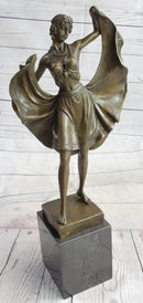 Art Deco Female Dancer Bronze Sculpture 18" x 9"