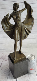 Art Deco Female Dancer Bronze Sculpture 18" x 9"