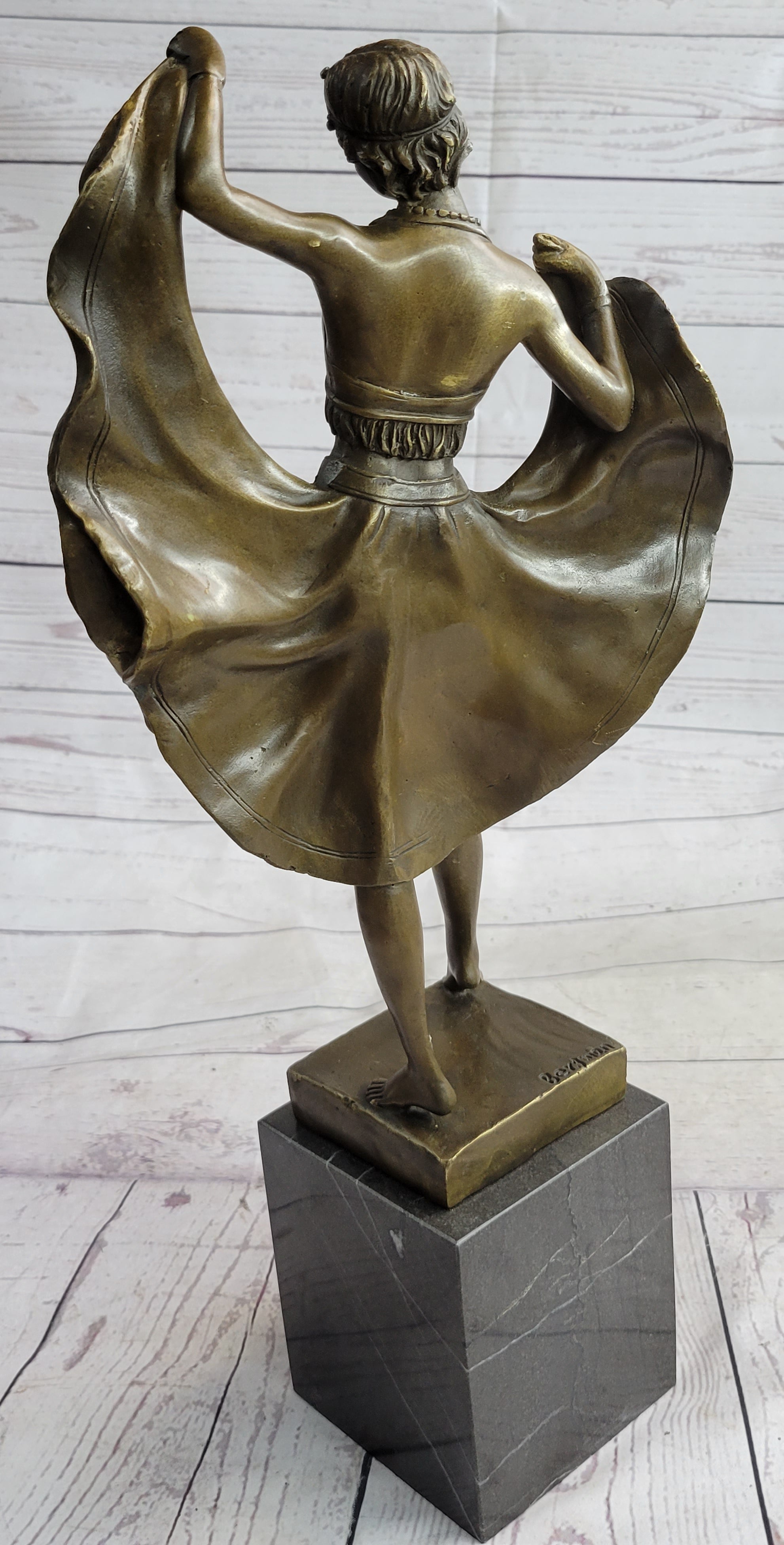 Art Deco Female Dancer Bronze Sculpture 18" x 9"