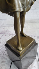 Art Deco Female Dancer Bronze Sculpture 18" x 9"