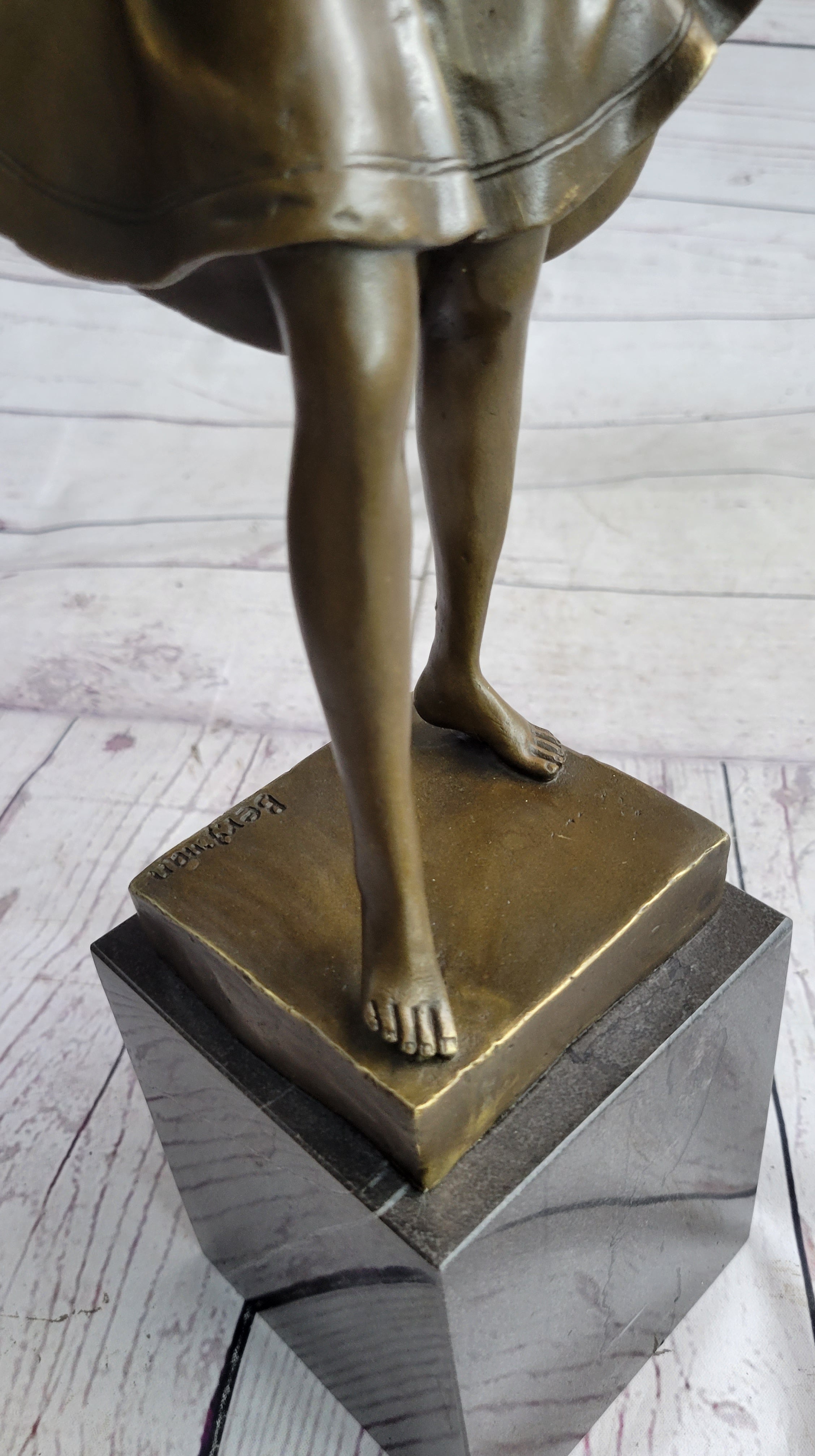 Art Deco Female Dancer Bronze Sculpture 18" x 9"