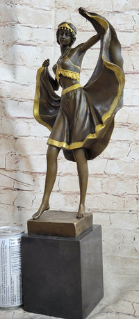 Bronze Sculpture of Dancing Woman – Art Deco Style