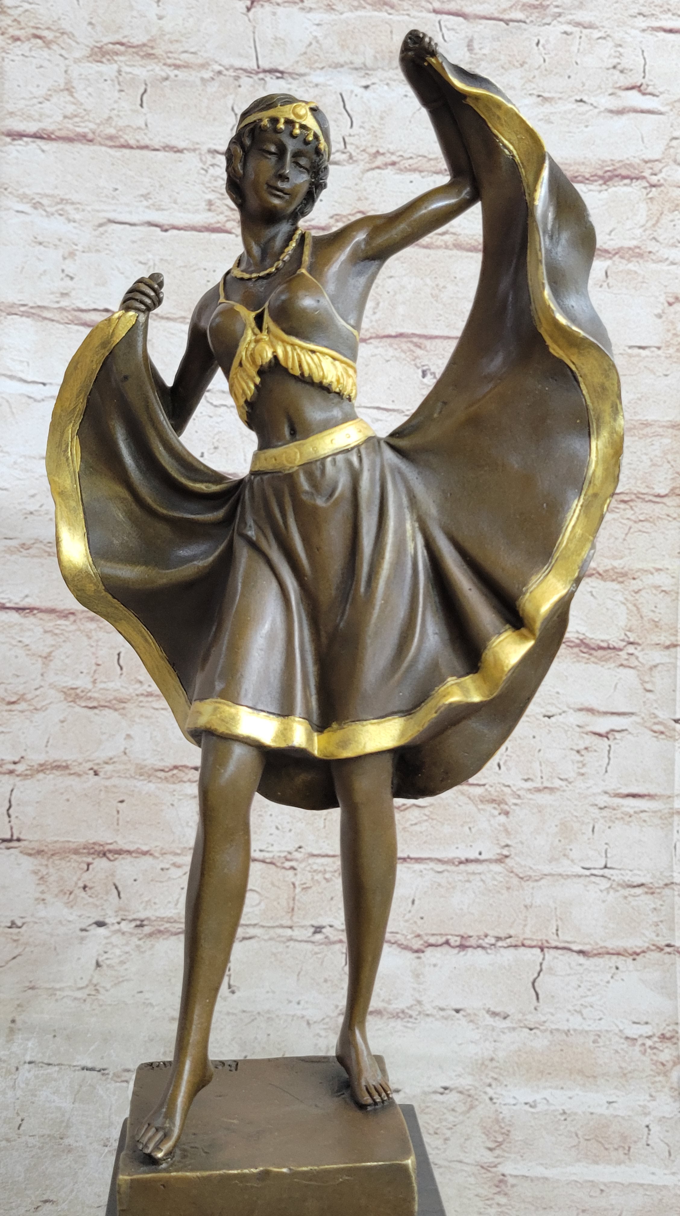 Bronze Sculpture of Dancing Woman – Art Deco Style