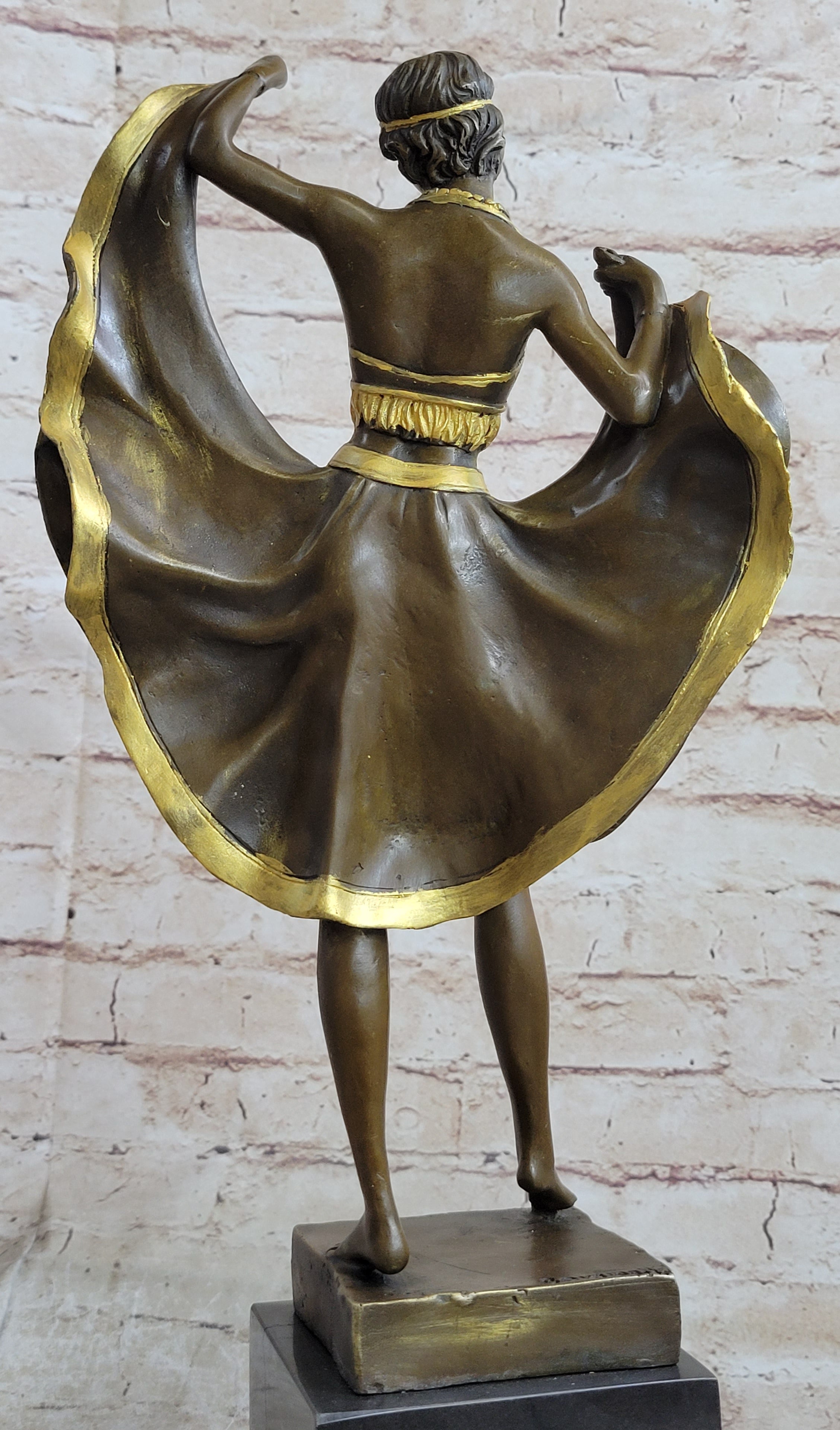 Bronze Sculpture of Dancing Woman – Art Deco Style