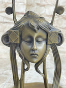 Art Nouveau Candy Soap Dish Bronze Figural Face Sculpture