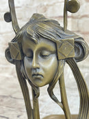 Art Nouveau Candy Soap Dish Bronze Figural Face Sculpture