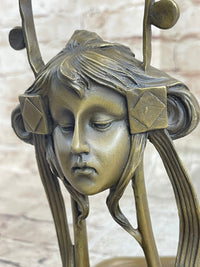 Art Nouveau Candy Soap Dish Bronze Figural Face Sculpture