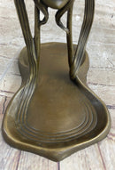 Art Nouveau Candy Soap Dish Bronze Figural Face Sculpture