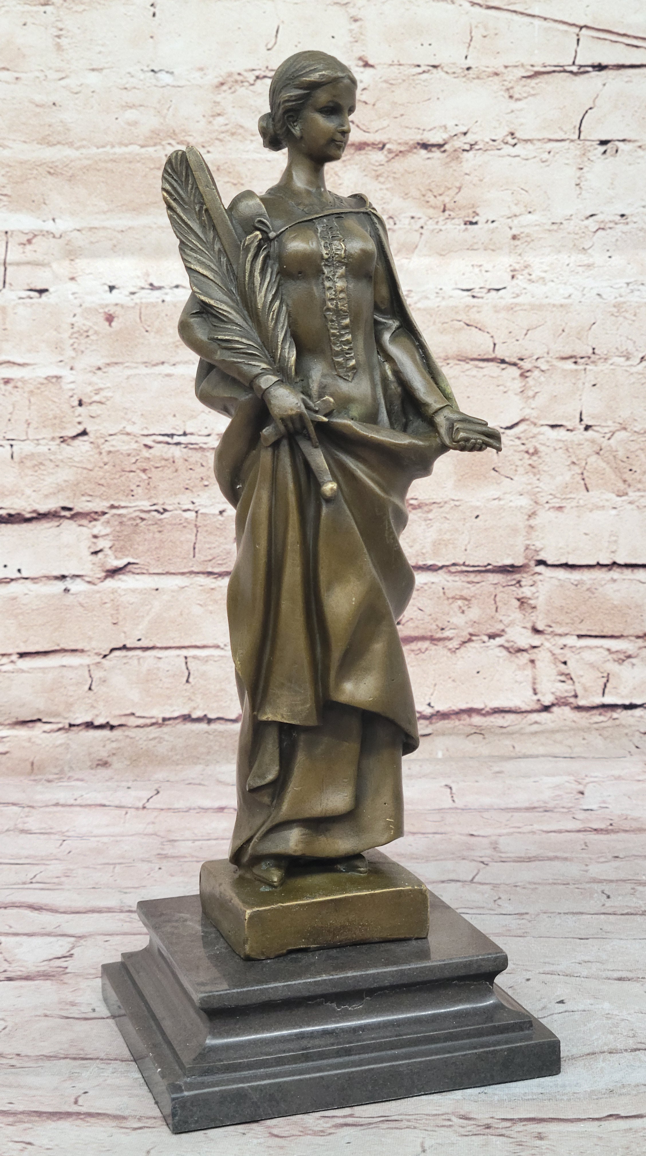Bronze Fortuna Roman Of Fortune Statue Hot Cast Signed Artwork