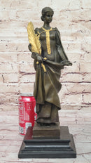 J. Kassin Bronze Woman with Gilded Palm – Elegant Sculpture