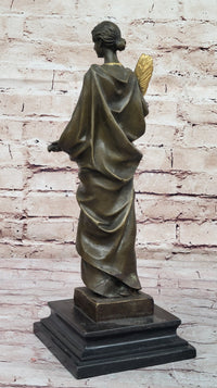J. Kassin Bronze Woman with Gilded Palm – Elegant Sculpture
