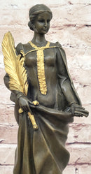 J. Kassin Bronze Woman with Gilded Palm – Elegant Sculpture