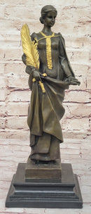 J. Kassin Bronze Woman with Gilded Palm – Elegant Sculpture