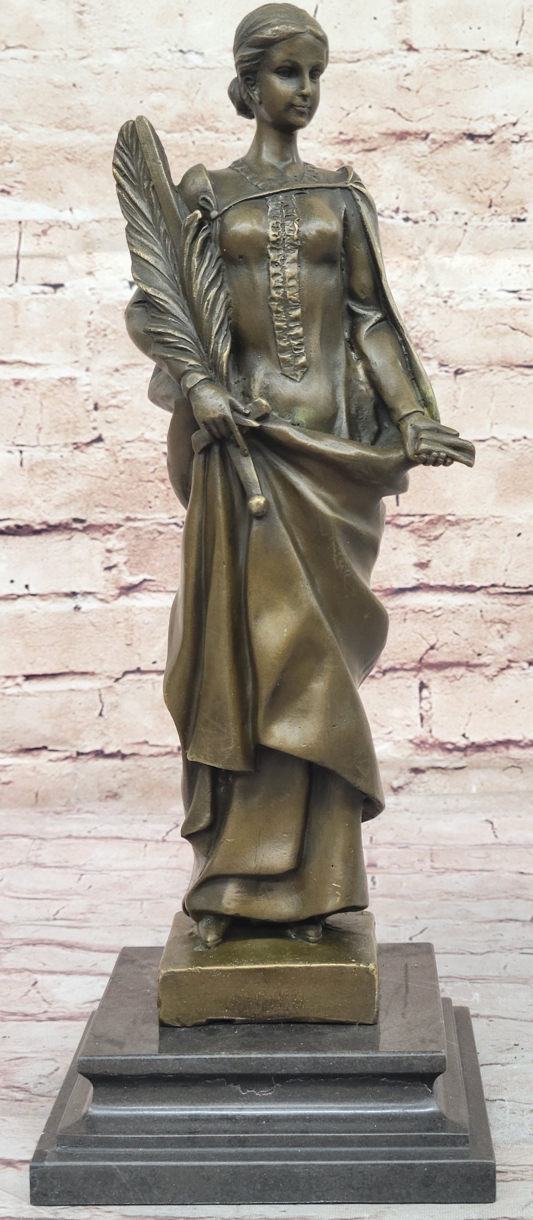 Bronze Fortuna Roman Of Fortune Statue Hot Cast Signed Artwork