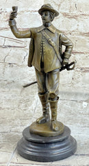 Real Pure Classic Bronze Cavalier Cavalry Soldier Sculpture