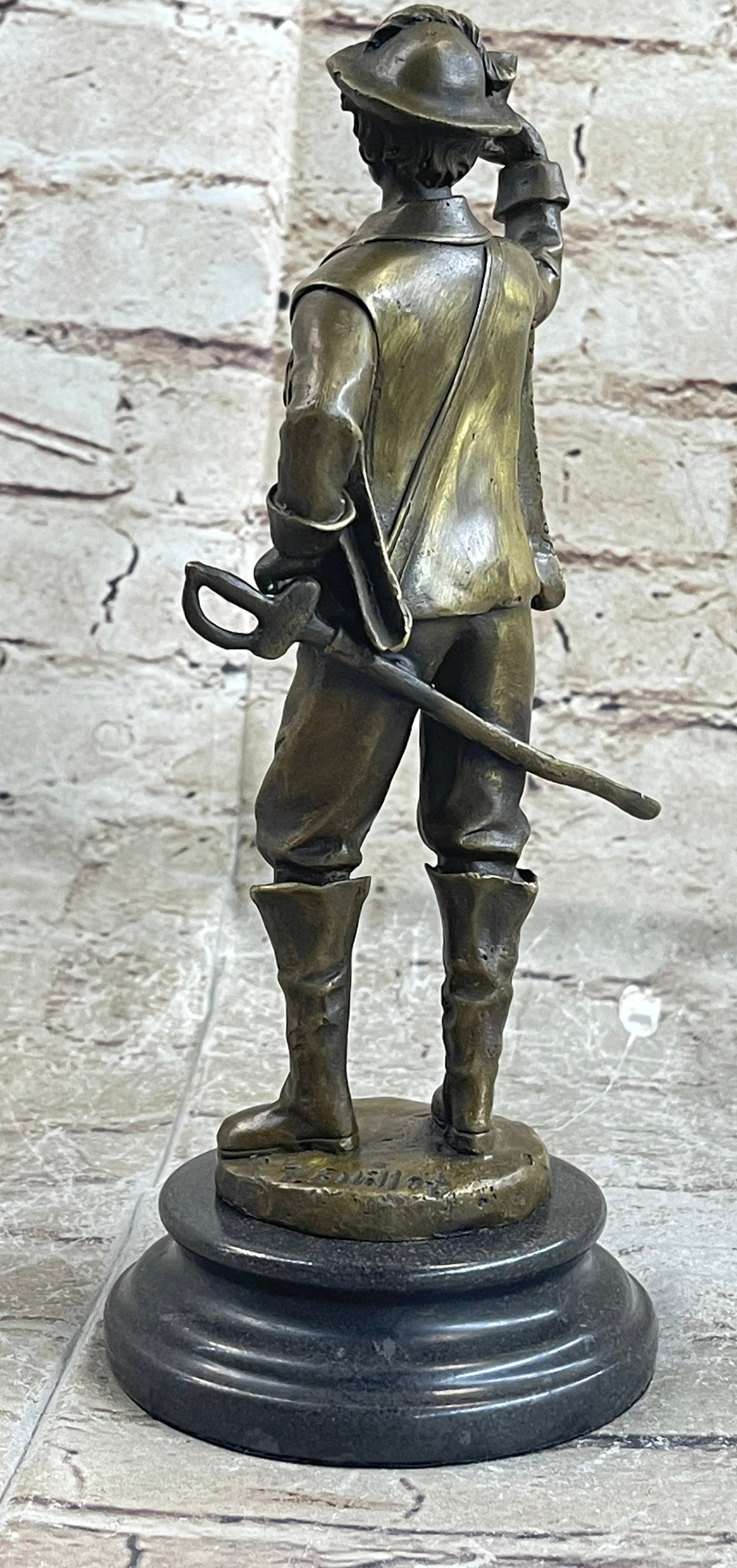 Real Pure Classic Bronze Cavalier Cavalry Soldier Sculpture