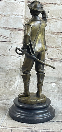 Real Pure Classic Bronze Cavalier Cavalry Soldier Sculpture
