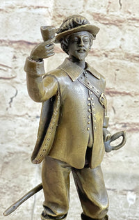Real Pure Classic Bronze Cavalier Cavalry Soldier Sculpture