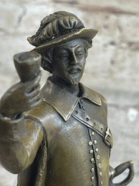 Real Pure Classic Bronze Cavalier Cavalry Soldier Sculpture