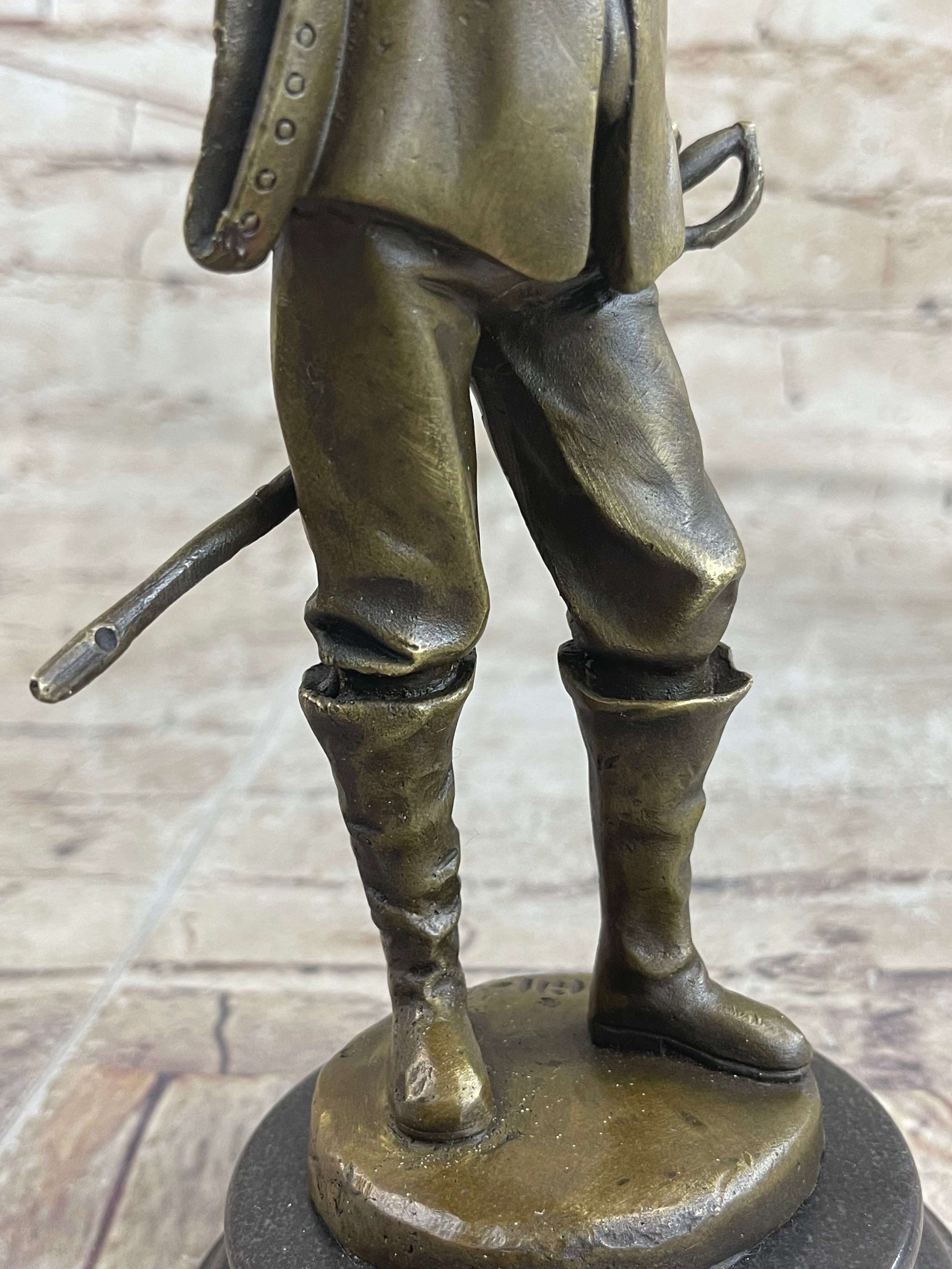Real Pure Classic Bronze Cavalier Cavalry Soldier Sculpture