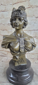 100% Bronze Sculpture Zora by Emmanuel Villanis