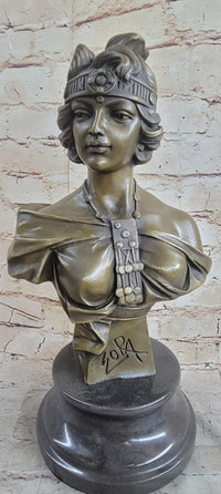 100% Bronze Sculpture Zora by Emmanuel Villanis