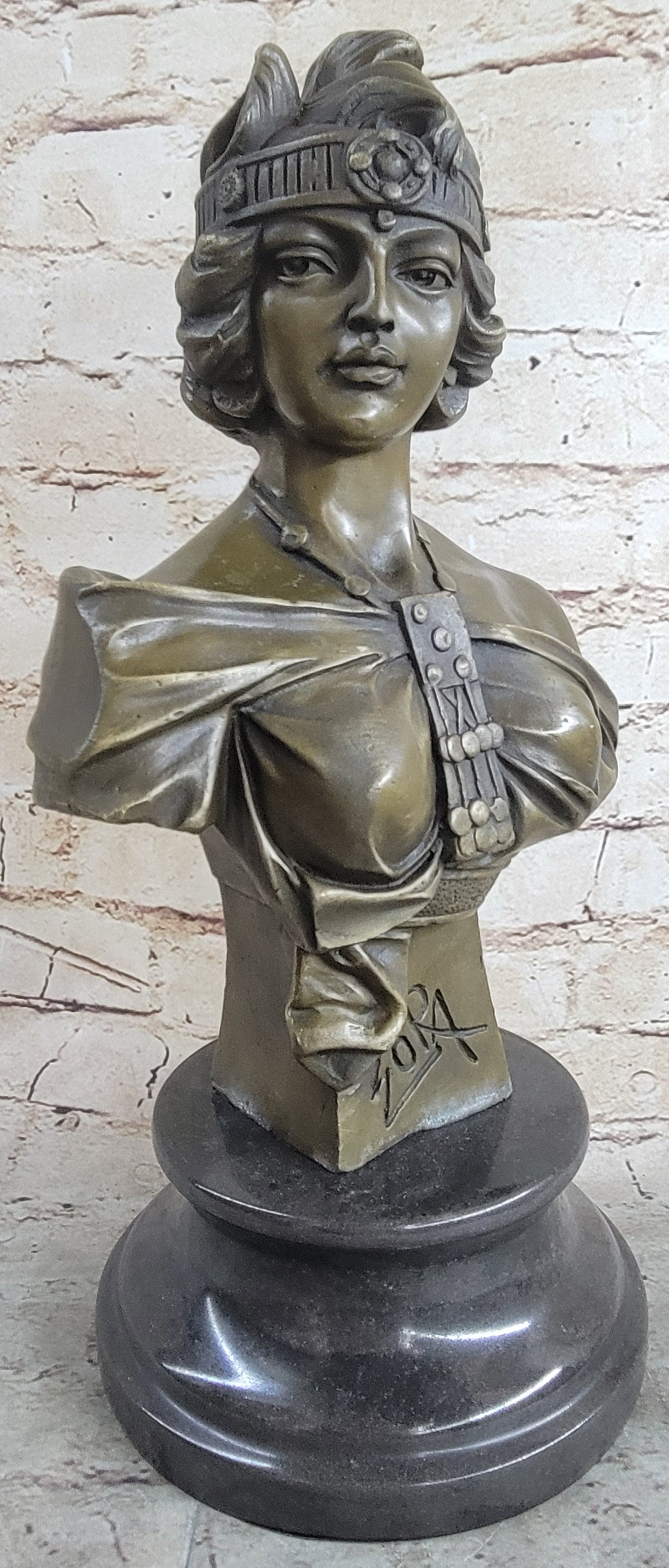 100% Bronze Sculpture Zora by Emmanuel Villanis
