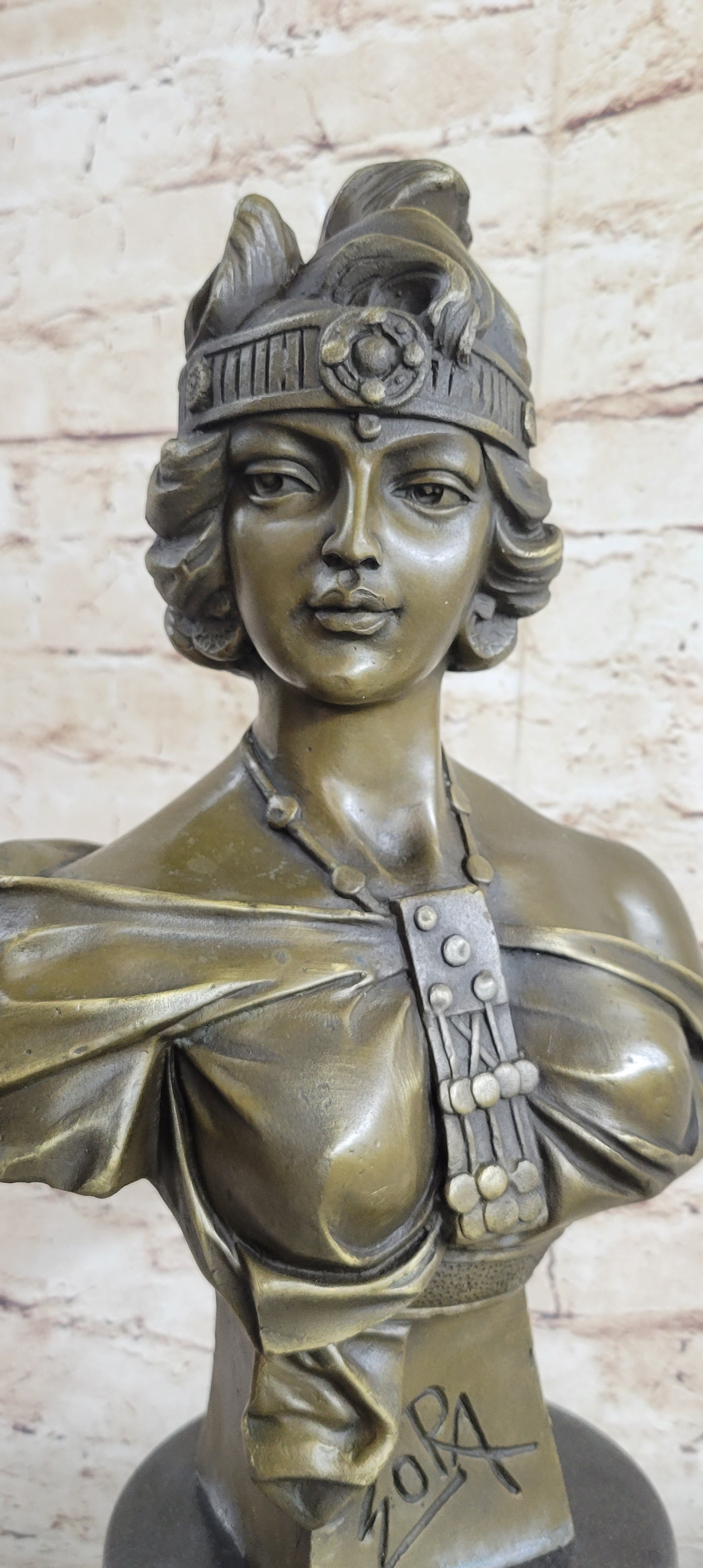 100% Bronze Sculpture Zora by Emmanuel Villanis