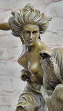 Horse Mounted Female Amazon Warrior by Auguste Kiss Bronze Sculpture