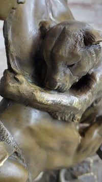 Horse Mounted Female Amazon Warrior by Auguste Kiss Bronze Sculpture