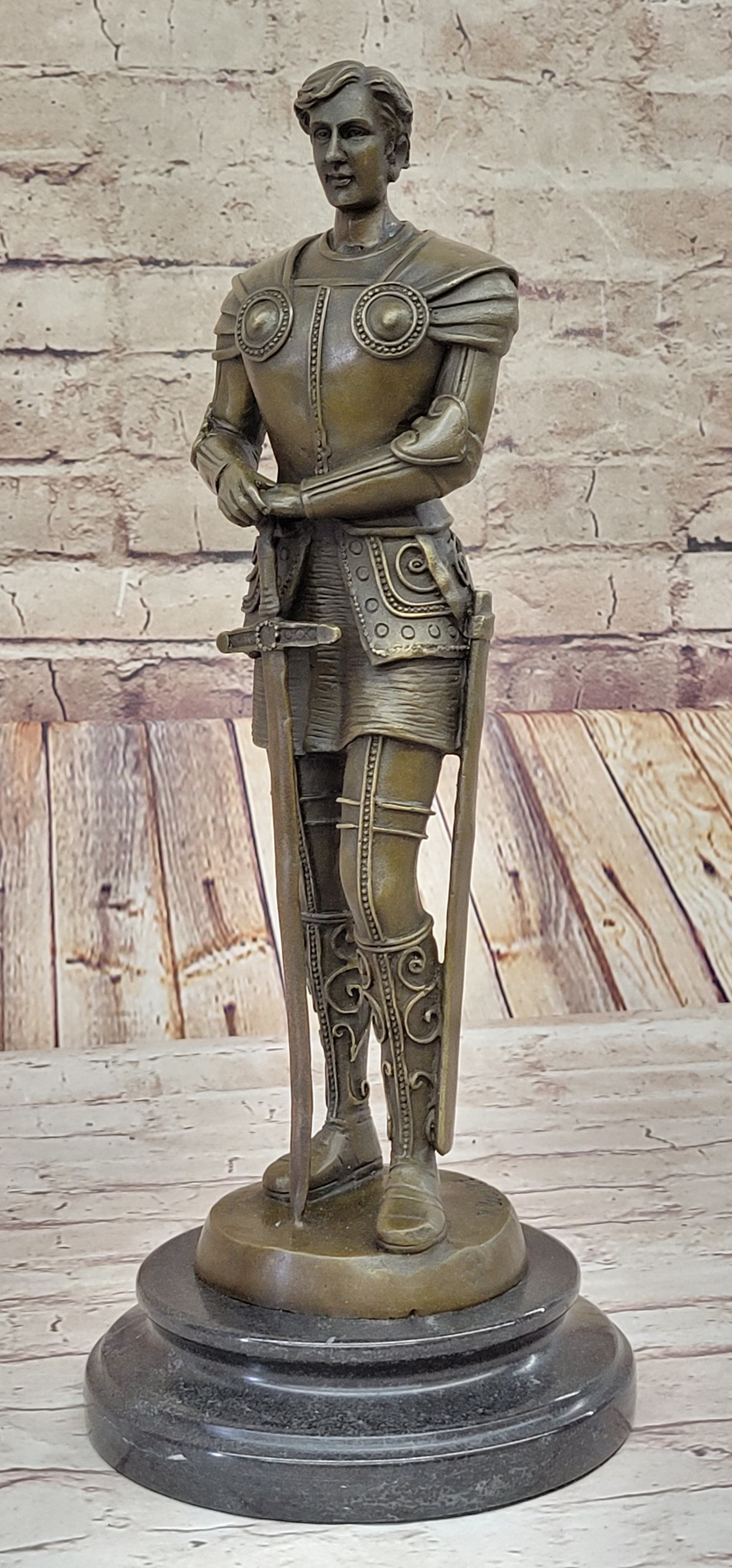 Saint Joan of Arc Bronze Metal Sculpture French History