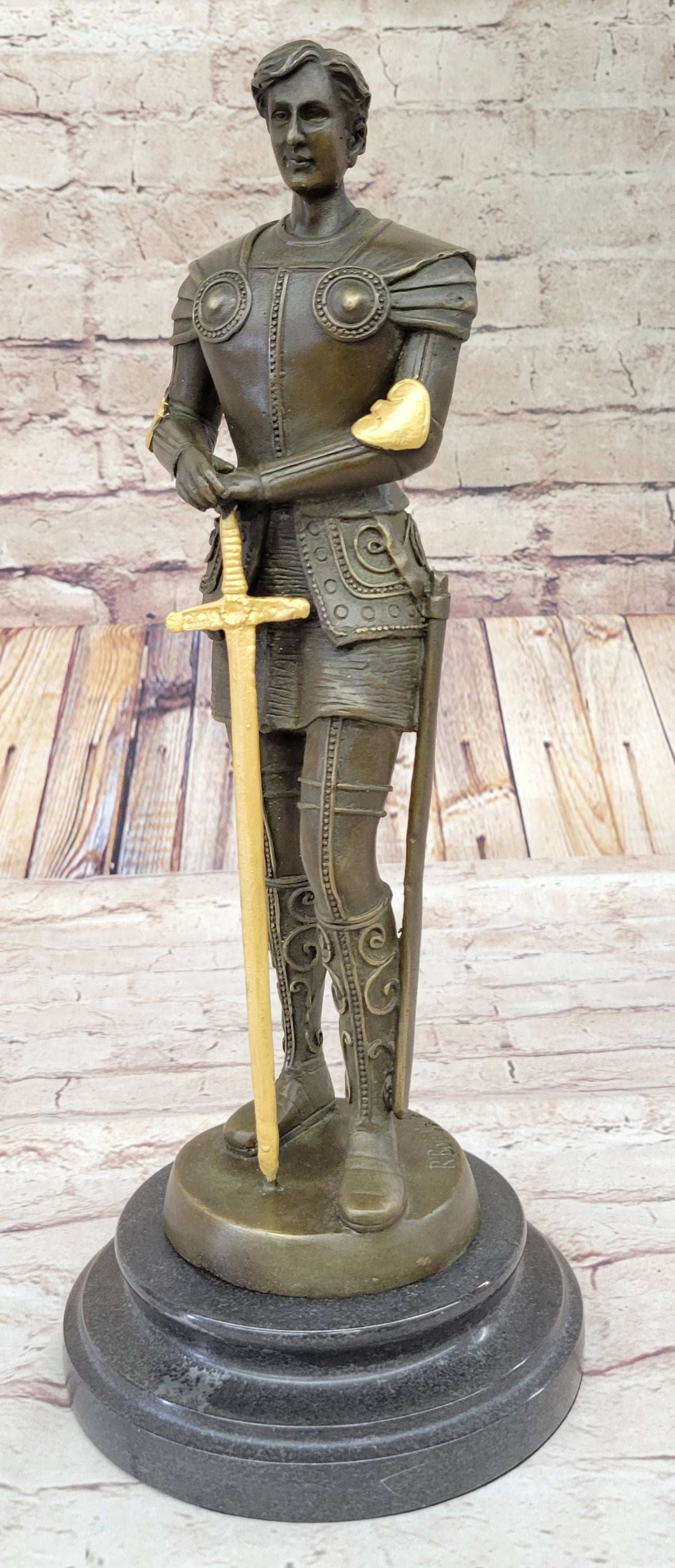 Saint Joan of Arc in Plate Armor Bronze Sculpture