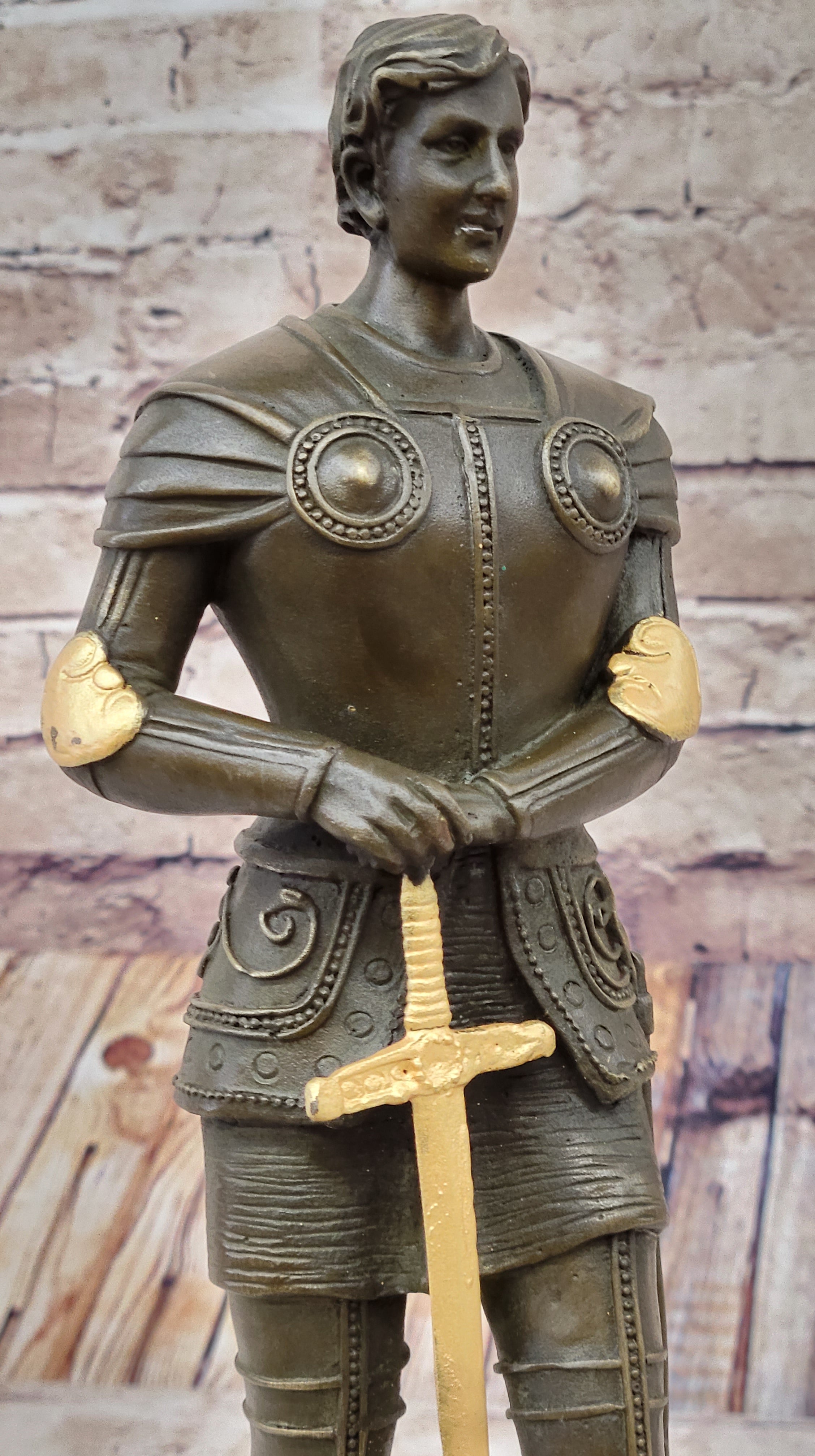 Saint Joan of Arc in Plate Armor Bronze Sculpture