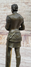 Saint Joan of Arc in Plate Armor Bronze Sculpture