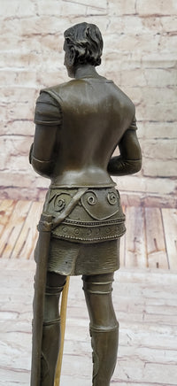 Saint Joan of Arc in Plate Armor Bronze Sculpture