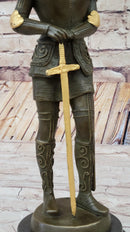 Saint Joan of Arc in Plate Armor Bronze Sculpture
