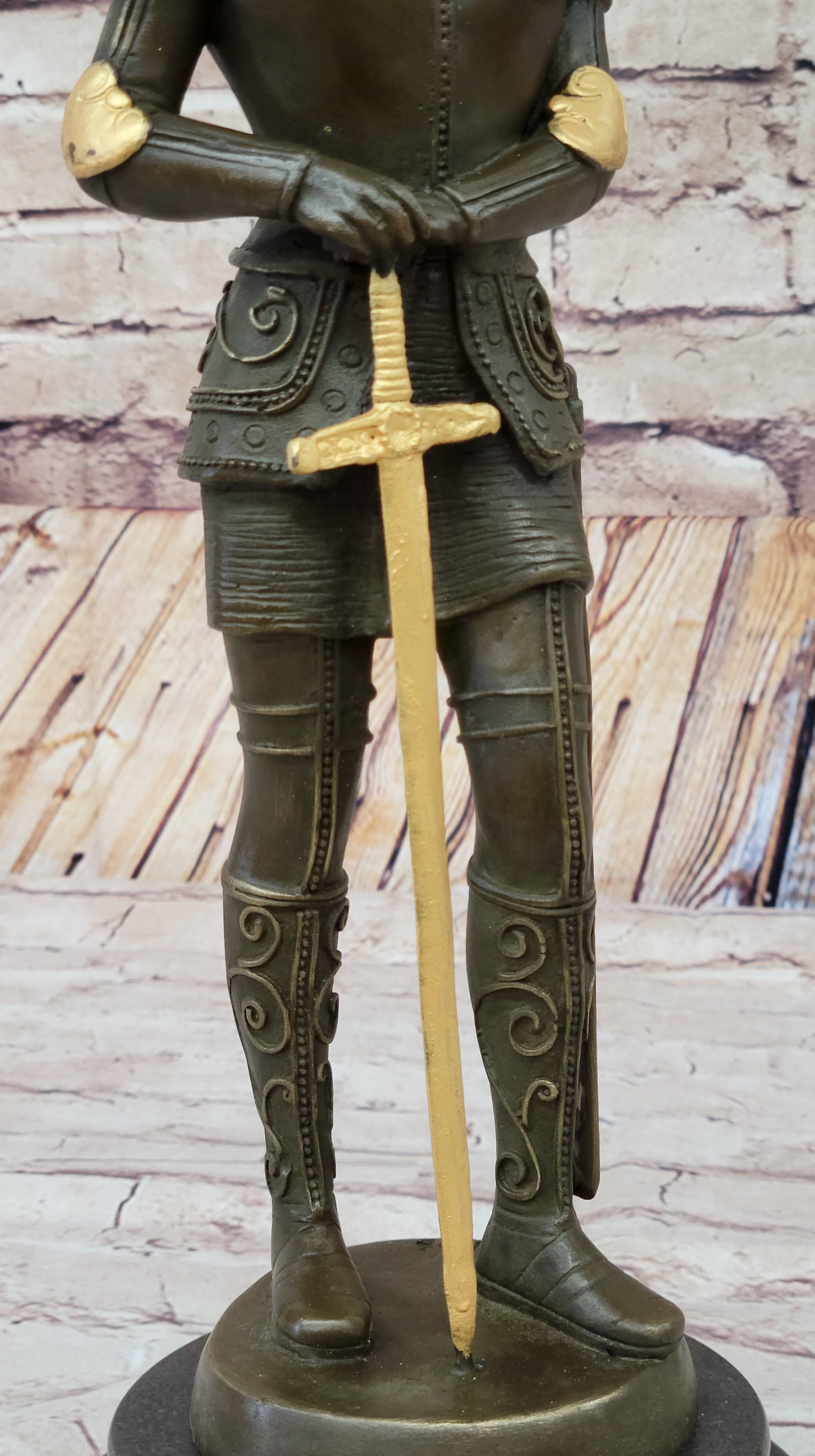 Saint Joan of Arc in Plate Armor Bronze Sculpture