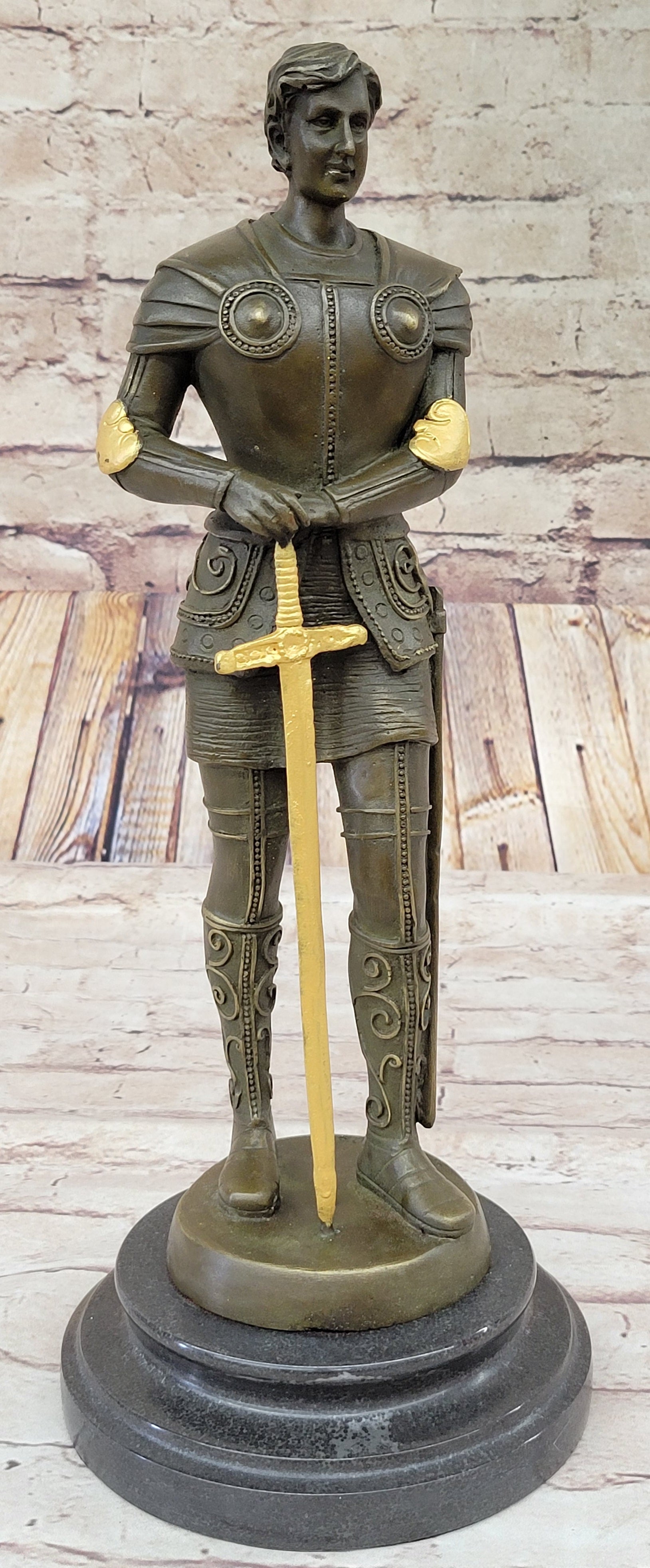Saint Joan of Arc in Plate Armor Bronze Sculpture