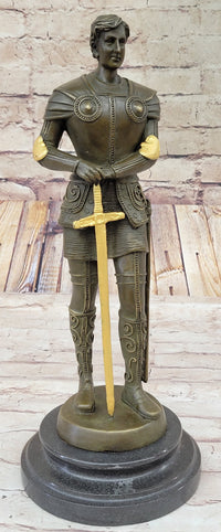 Saint Joan of Arc in Plate Armor Bronze Sculpture
