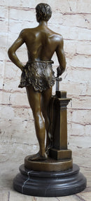 Vintage French Bronze Sculpture by Maurice Constant - Le Travail SALE
