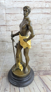 FRENCH BRONZE SCULPTURE FIGURE ENTITLED `LE TRAVAIL AFTER MAURICE CONSTANT NUDE