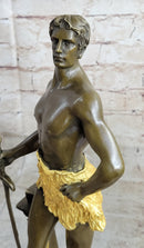FRENCH BRONZE SCULPTURE FIGURE ENTITLED `LE TRAVAIL AFTER MAURICE CONSTANT NUDE