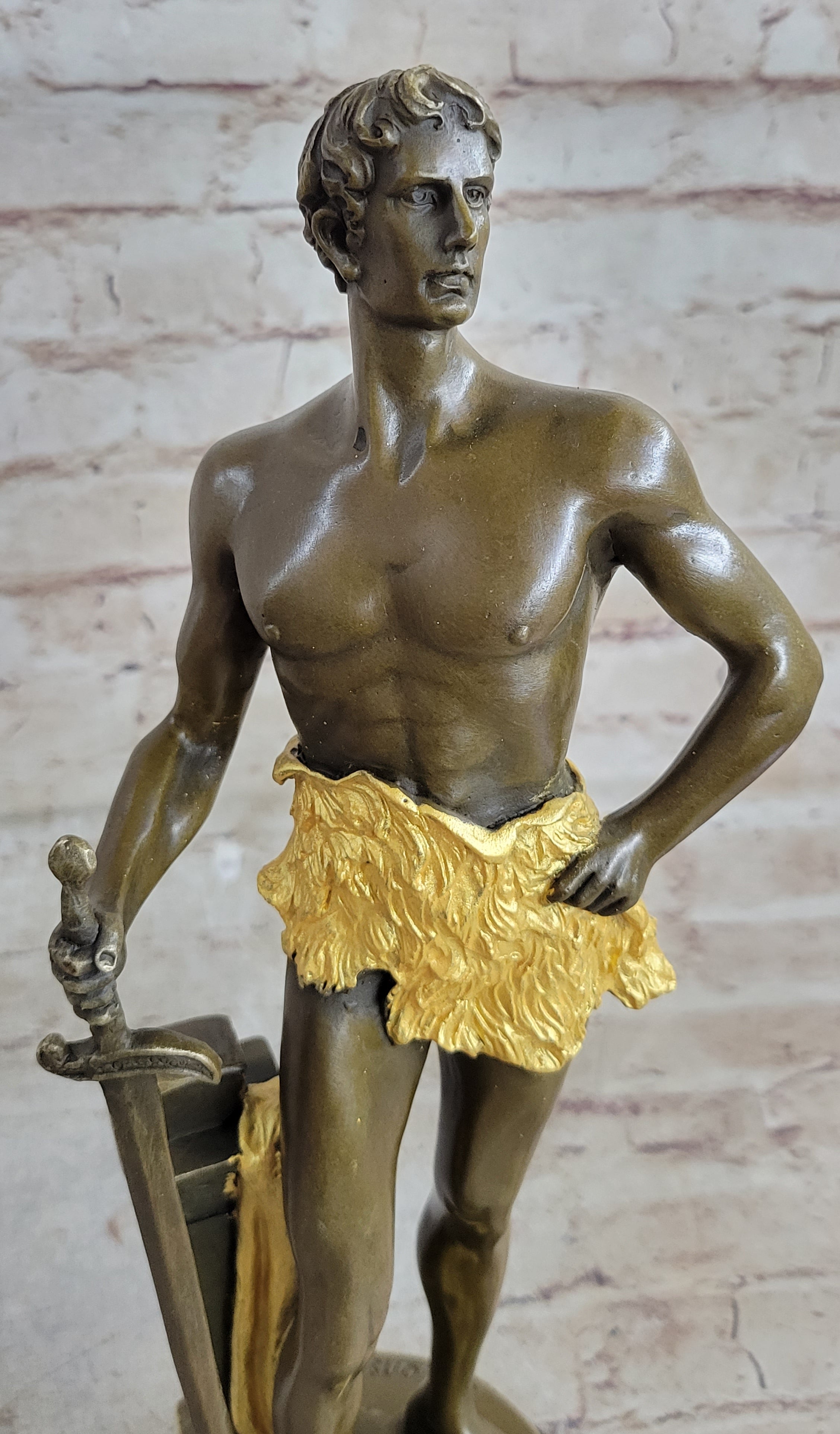 FRENCH BRONZE SCULPTURE FIGURE ENTITLED `LE TRAVAIL AFTER MAURICE CONSTANT NUDE