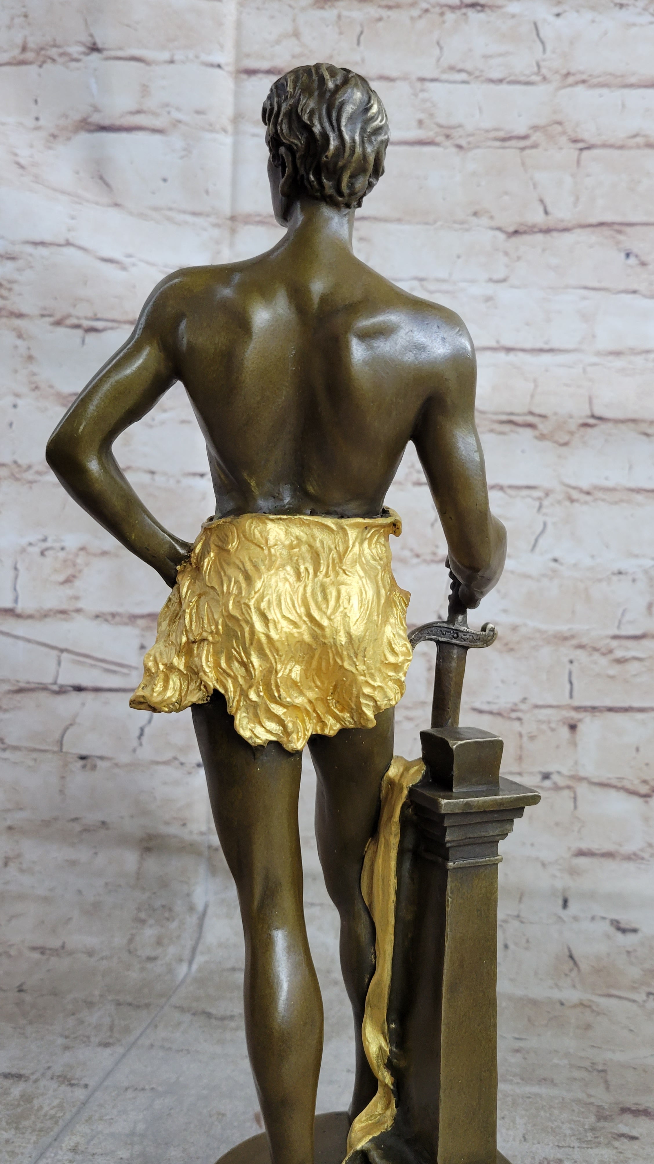 FRENCH BRONZE SCULPTURE FIGURE ENTITLED `LE TRAVAIL AFTER MAURICE CONSTANT NUDE