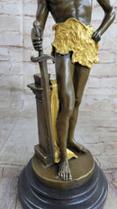 FRENCH BRONZE SCULPTURE FIGURE ENTITLED `LE TRAVAIL AFTER MAURICE CONSTANT NUDE